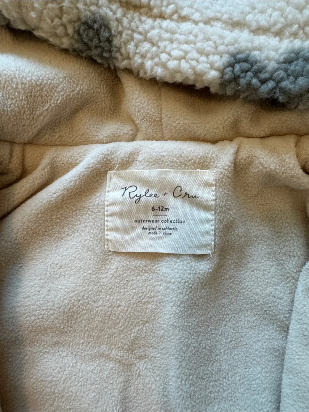 Rylee + Cru Cream Sherpa Floral Hooded One-Piece
